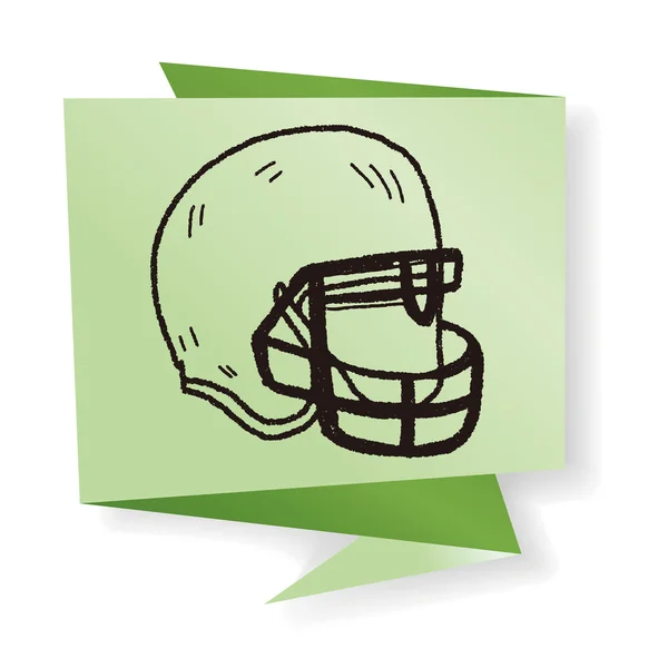 Doodle Fußball Helm Vektor Illustration — Stockvektor