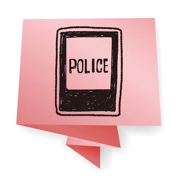 Illustration vectorielle de doodle de poste de police — Image vectorielle