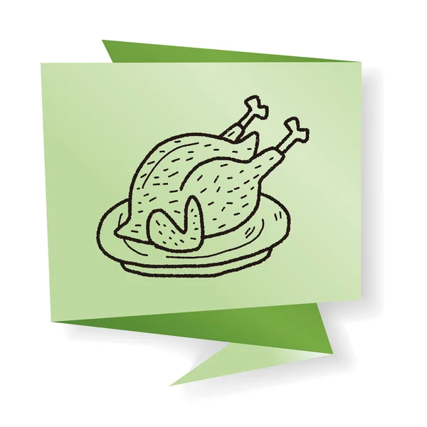 Illustration vectorielle de gribouille de dinde — Image vectorielle