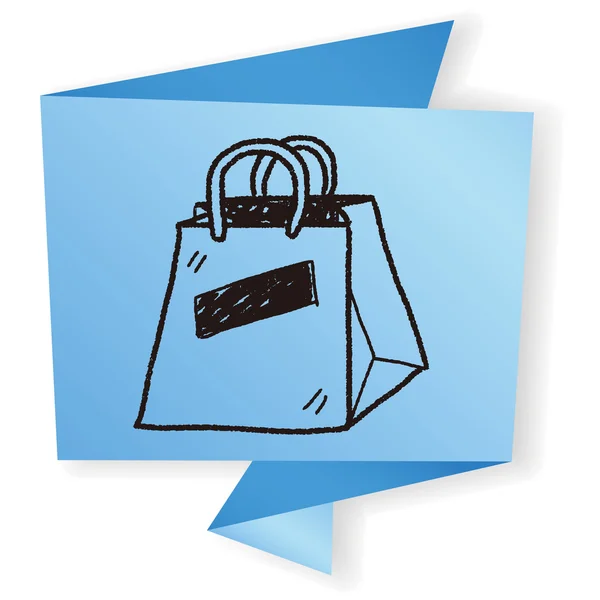 Shopping bag doodle drawing vector illustration — Stock Vector