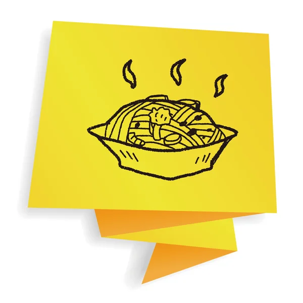 Ilustrasi vektor doodle pasta - Stok Vektor