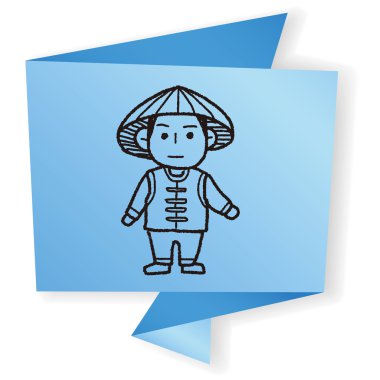 Vietnamca doodle vektör çizim