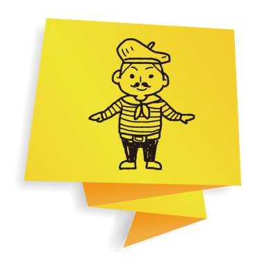 ressam doodle vektör çizim