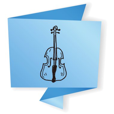 Çello doodle vektör çizim
