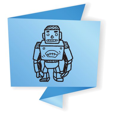 Robot doodle vektör çizim