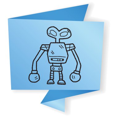 Robot doodle vektör çizim
