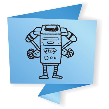 Robot doodle vektör çizim