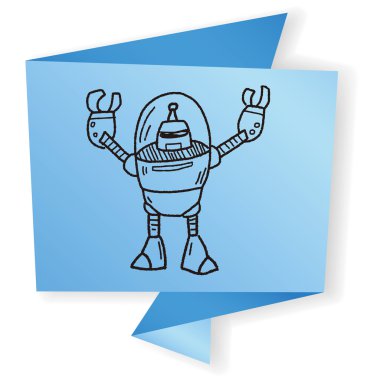 Robot doodle vektör çizim