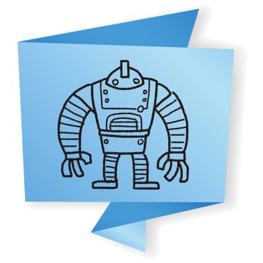 Robot doodle vektör çizim