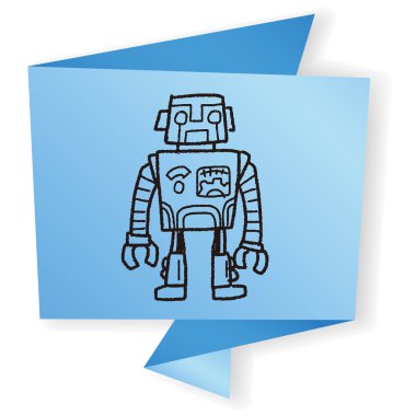 Robot doodle vektör çizim