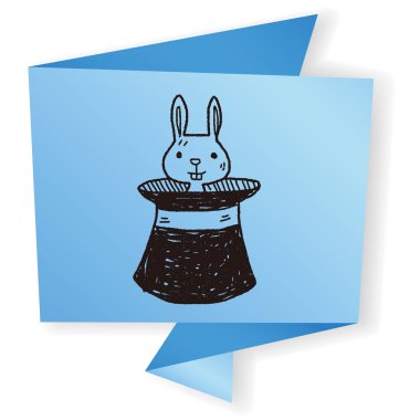 sihirli tavşan çizim vektör çizim doodle