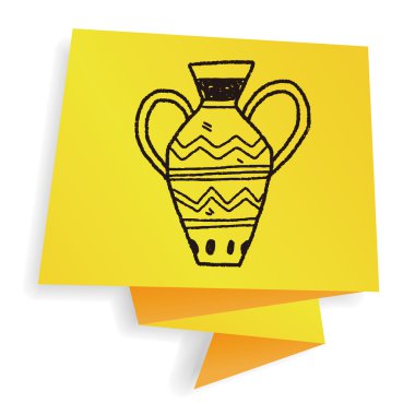 Afrika vazo doodle vektör çizim