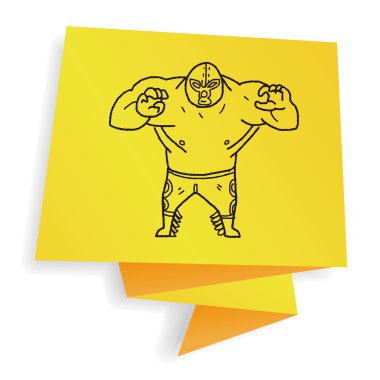 mexican wrestler doodle vector illustration clipart