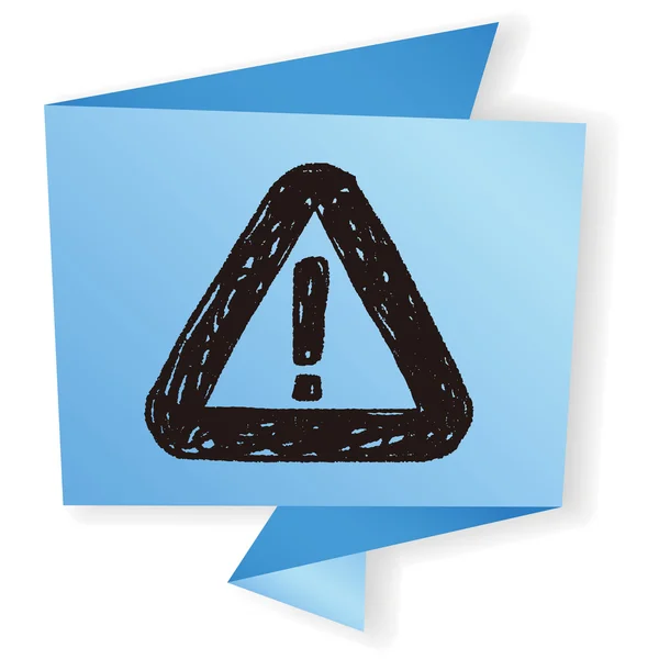 Warning doodle vector illustration — Stock Vector