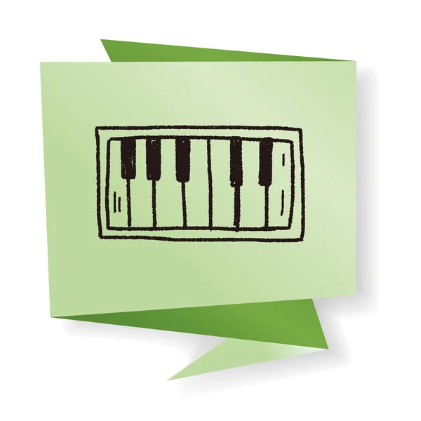 Piano doodle vettoriale illustrazione — Vettoriale Stock