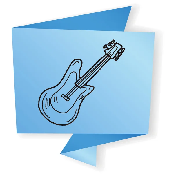 Electric guitar doodle vector illustration — Stock Vector