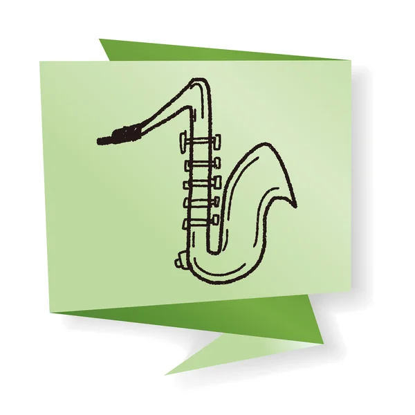Saxofón doodle vector ilustración — Vector de stock