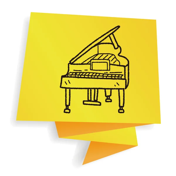 Piano doodle vector ilustración — Archivo Imágenes Vectoriales