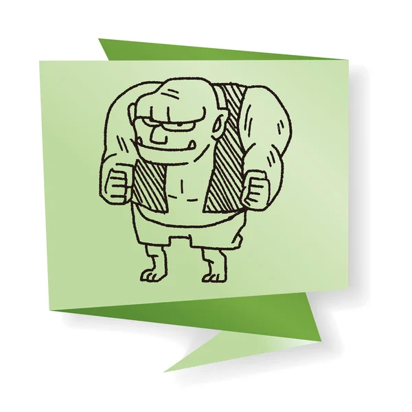 Giant ogre doodle vektor illustration — Stock vektor