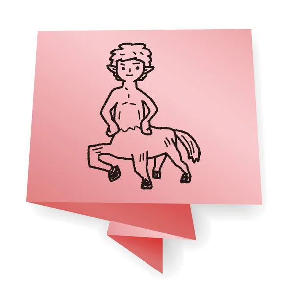 Centaur doodle illustrazione vettoriale — Vettoriale Stock