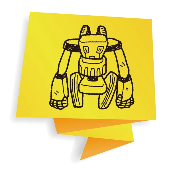 Robot doodle vector ilustración — Archivo Imágenes Vectoriales