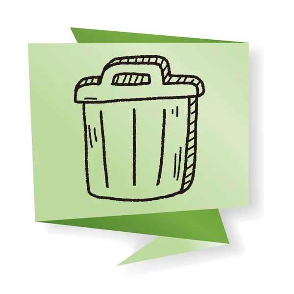 Trash can doodle drawing vector illustration — Stock Vector