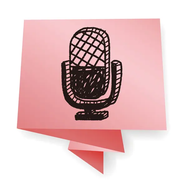 Ilustração do vetor do microfone doodle — Vetor de Stock