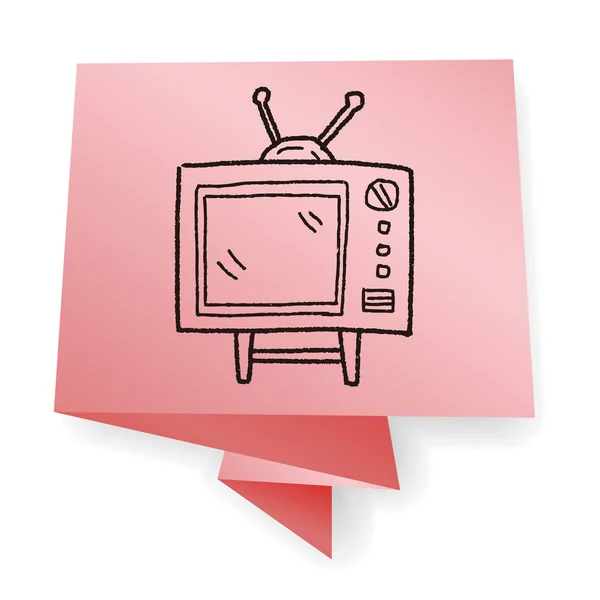 Doodle TV ilustração vetorial — Vetor de Stock