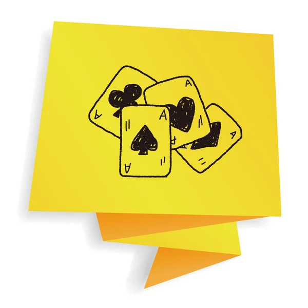Doodle Poker vektor illusztráció — Stock Vector