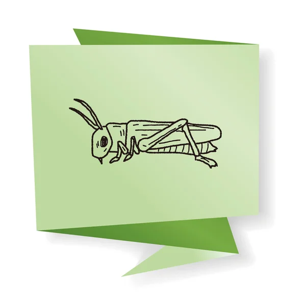 Grasshopper Doodle Vektor Illustration — Stockvektor