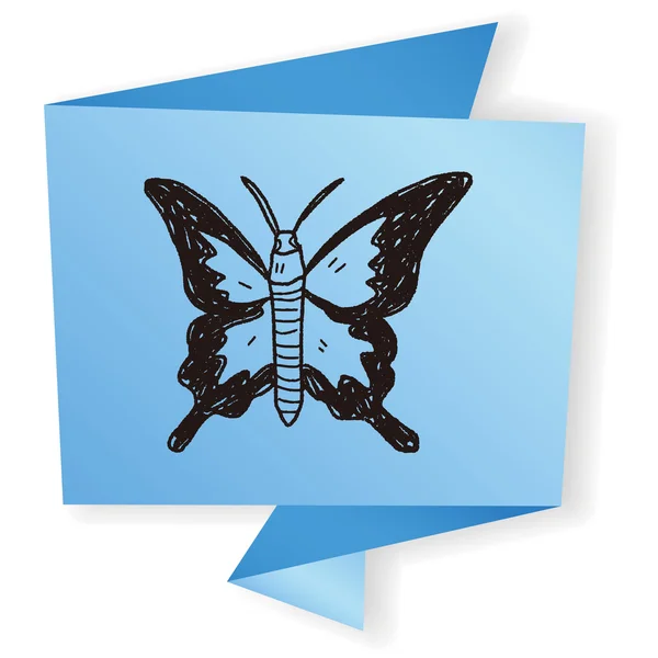 Butterfly doodle vektor illustration — Stock vektor