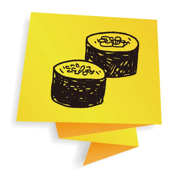 Sushi doodle vector ilustração vetor ilustração —  Vetores de Stock