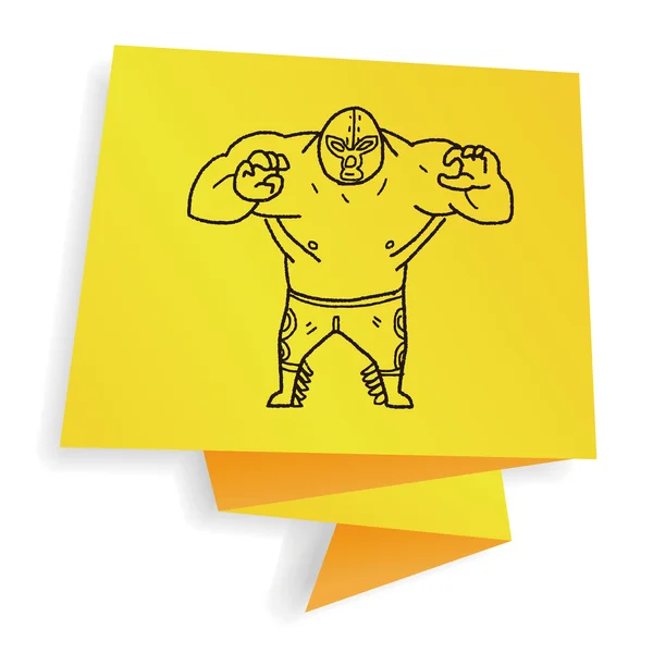 Luchador mexicano doodle vector ilustración — Archivo Imágenes Vectoriales