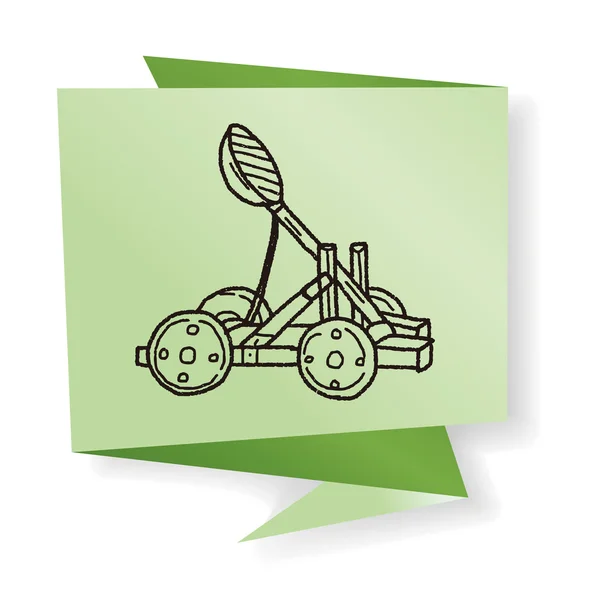 Trebuchet doodle vektor illustration — Stock vektor