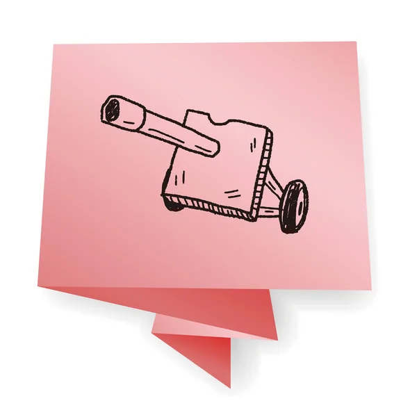 Cannon doodle vector ilustración — Vector de stock