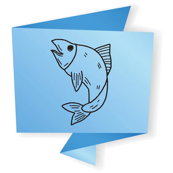 Fish doodle vector illustration — Stock Vector