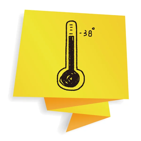 Thermometer Doodle Vektor Illustration — Stockvektor