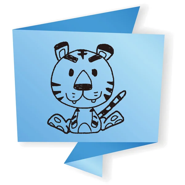 Illustration vectorielle de dessin de gribouillis tigre zodiaque chinois — Image vectorielle