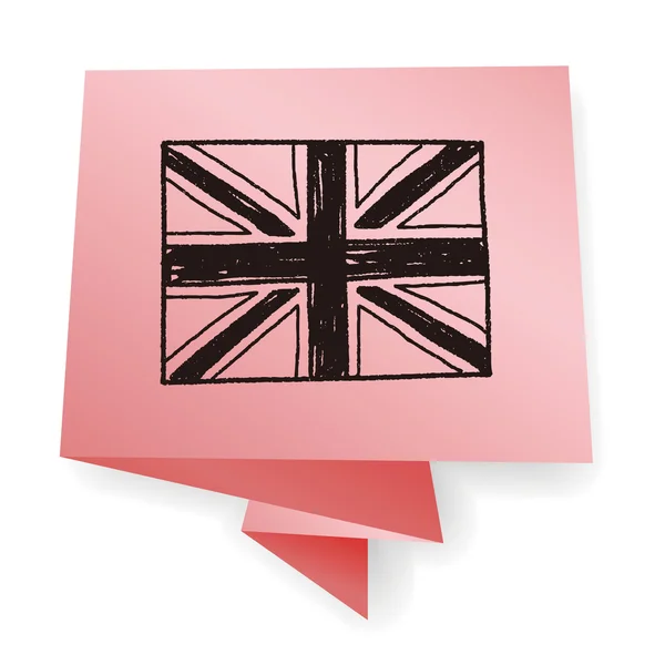 UK flag doodle vector illustration — Stock Vector