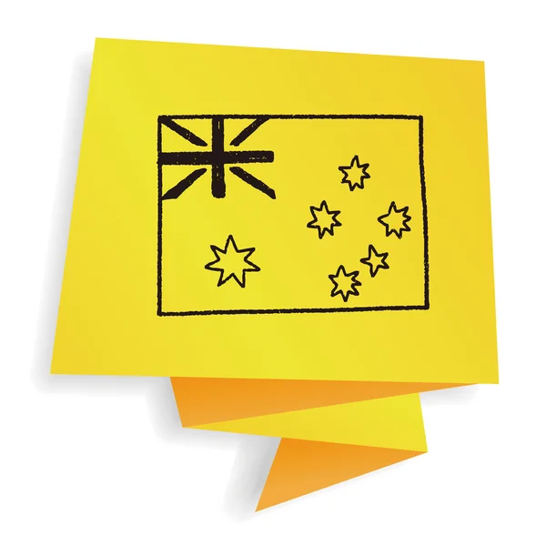 Australia bandera doodle vector ilustración — Archivo Imágenes Vectoriales