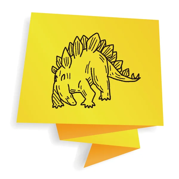 Stegosaurus Dinosaurier Doodle Vektor Illustration — Stockvektor