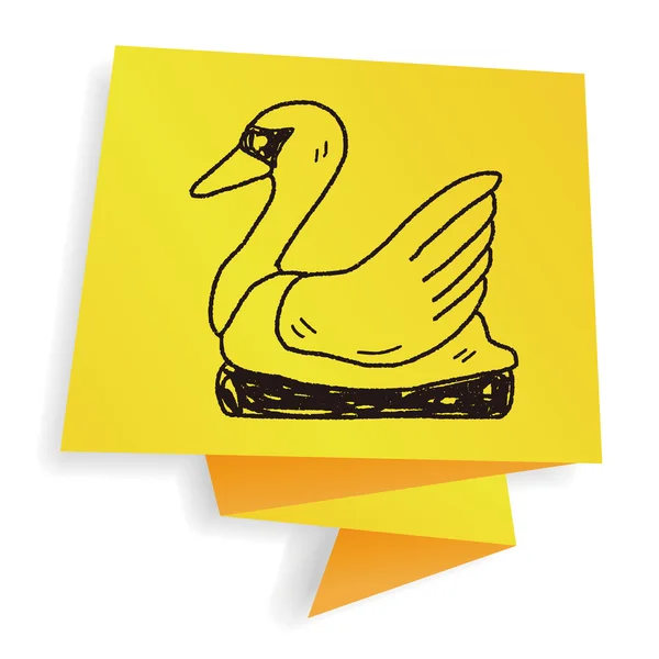 Swan Boat doodle vetor ilustração — Vetor de Stock