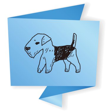 köpek doodle vektör çizim