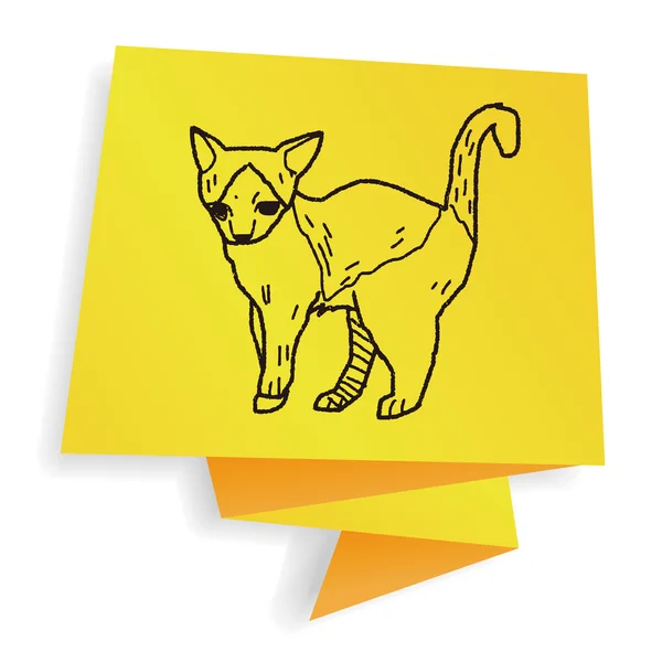 Desenho doodle gato desenho vetor ilustração — Vetor de Stock