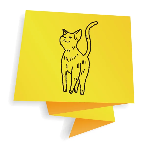 Cat doodle drawing vector illustration — Stock Vector