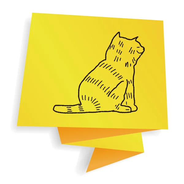 Cat doodle drawing vector illustration — Stock Vector