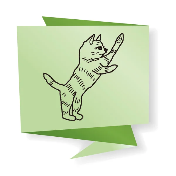Desenho doodle gato desenho vetor ilustração — Vetor de Stock