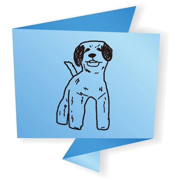 Köpek doodle vektör çizim — Stok Vektör