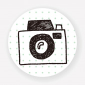 čmáranice plochá ikona fotoaparátu izolovaná na bílém pozadí, vektor, ilustrace