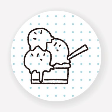 karalama dondurma vektör illüstrasyonu